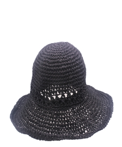 Straw Bucket Hat HA300278 Black